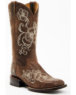 Quick Ship Shyanne Latest Women's Lasy Western Boots - Broad Square Toe | Brown