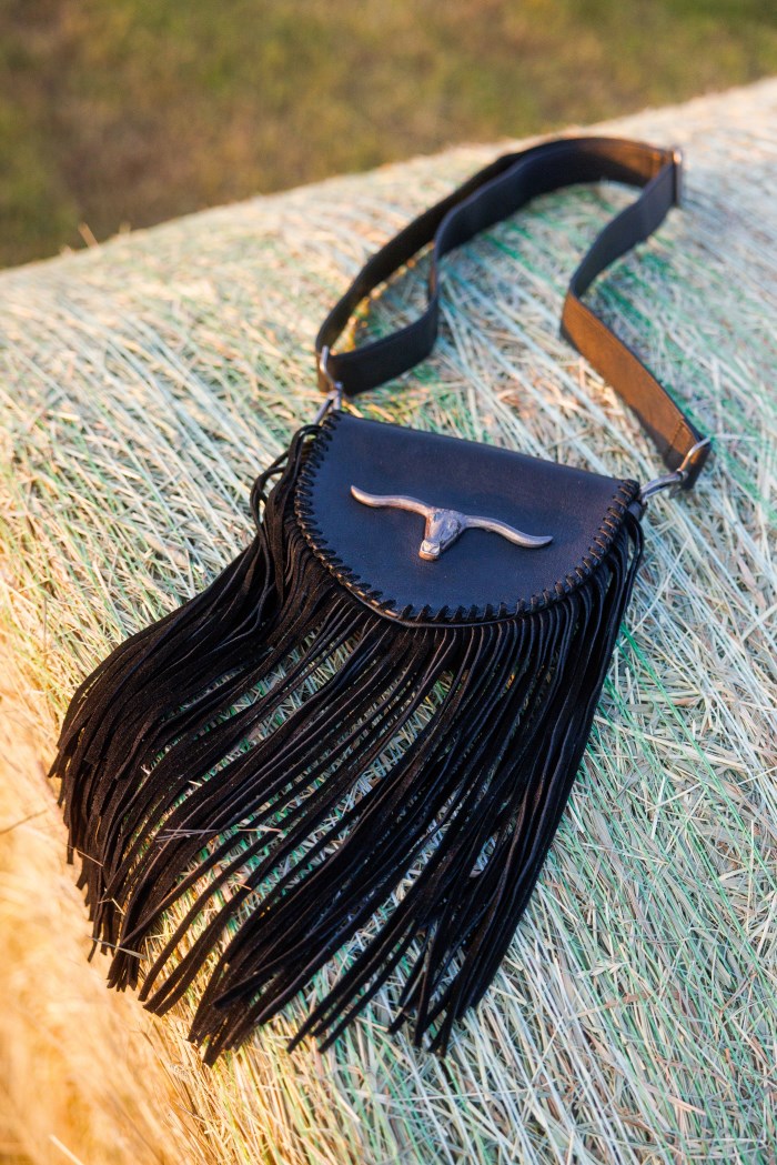 Special Offer Idyllwind Women's Esperanza Longhorn Leather Fringe Crossbody Bag | Black