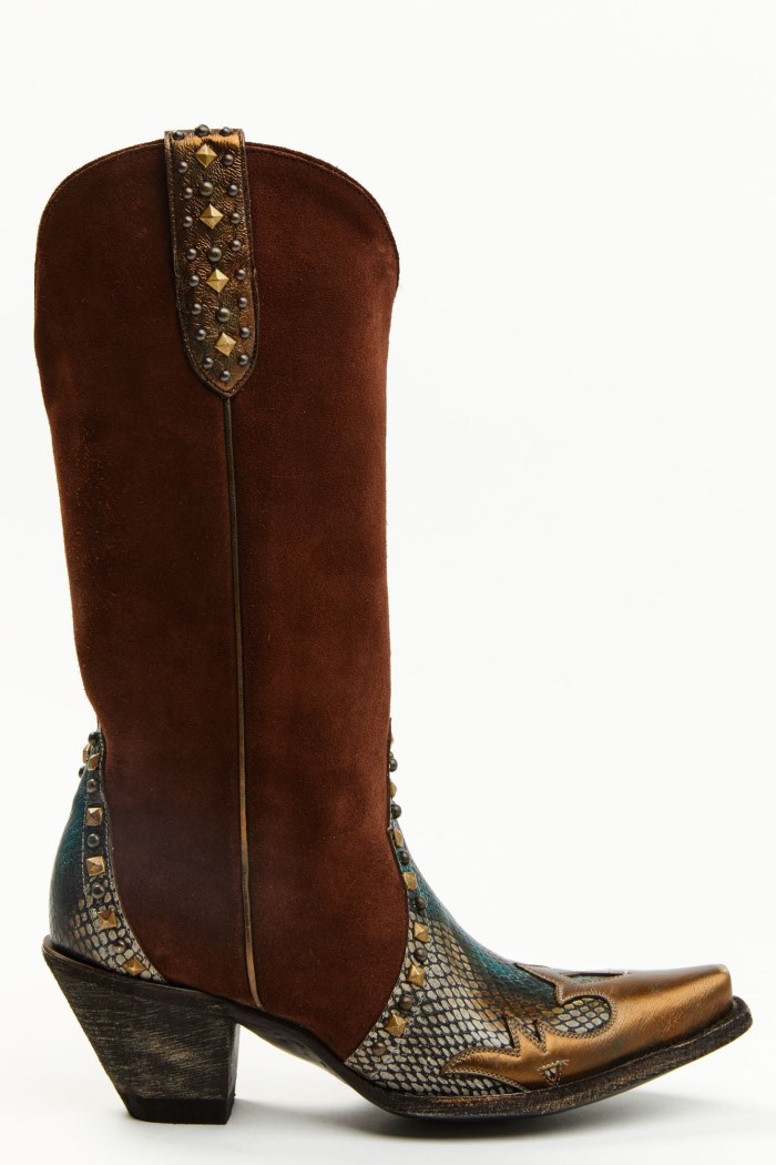 Special Offer Idyllwind Women's Leap Snake Suede Leather Western Boots - Snip Toe | Brown