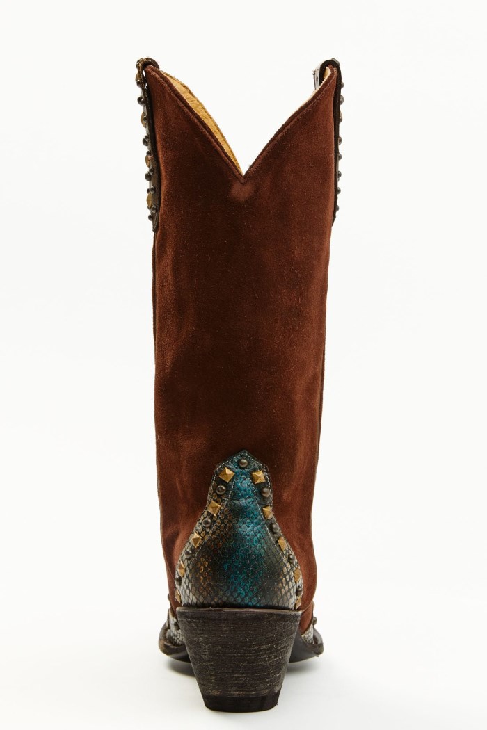 Special Offer Idyllwind Women's Leap Snake Suede Leather Western Boots - Snip Toe | Brown