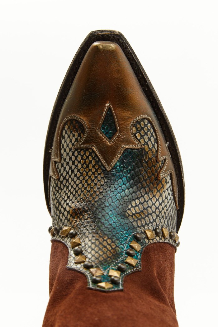 Special Offer Idyllwind Women's Leap Snake Suede Leather Western Boots - Snip Toe | Brown