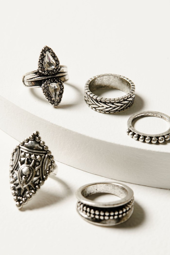 Special Offer Idyllwind Women's Fairmont 5-Piece Silver Ring Set | Silver