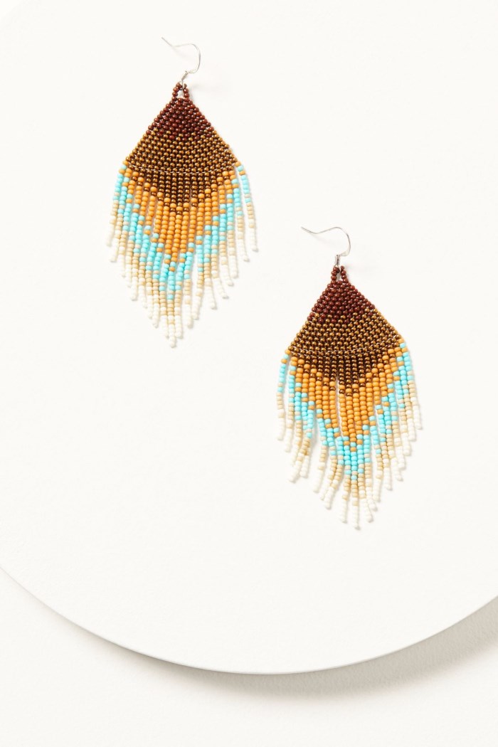 Special Offer Idyllwind Women's Copperlily Seed Bead Fringe Earrings | Turquoise