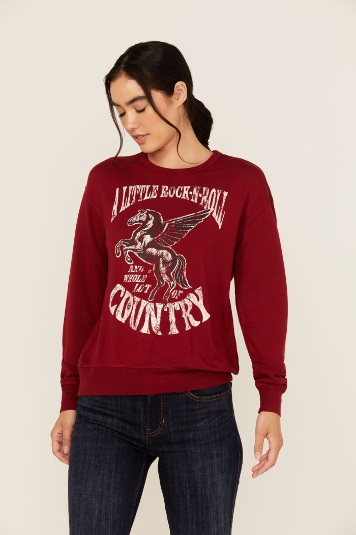 Special Offer Idyllwind Women's Little Rock Lot of Country Pullover Sweatshirt | Wine
