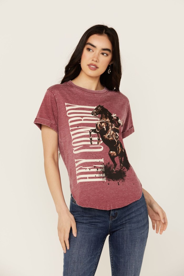 Special Offer Idyllwind Women's Hey Cowboy Short Sleeve Graphic Tee | Fired Brick