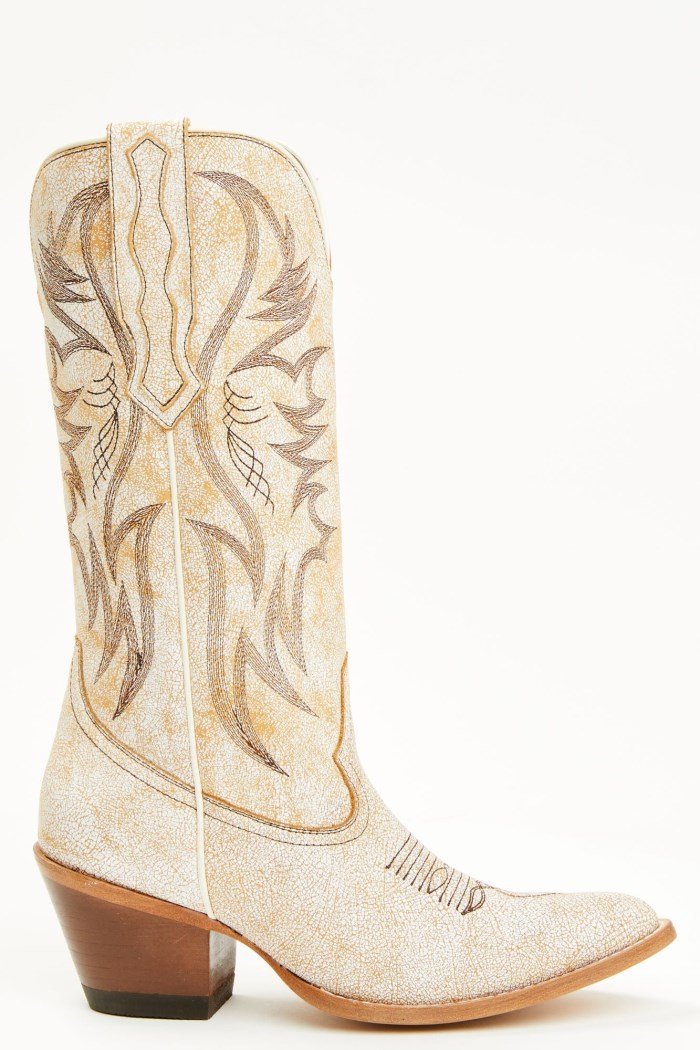 Special Offer Idyllwind Women's Charmed Life Crackle White Leather Western Boots - Round Toe | Ivory