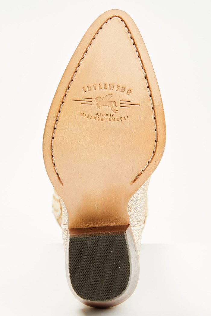 Special Offer Idyllwind Women's Charmed Life Crackle White Leather Western Boots - Round Toe | Ivory