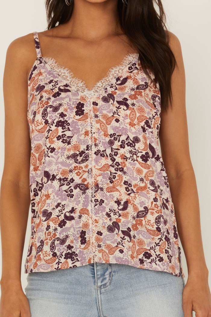 Special Offer Idyllwind Women's Lurex Little Lace Tank Top | Lavender