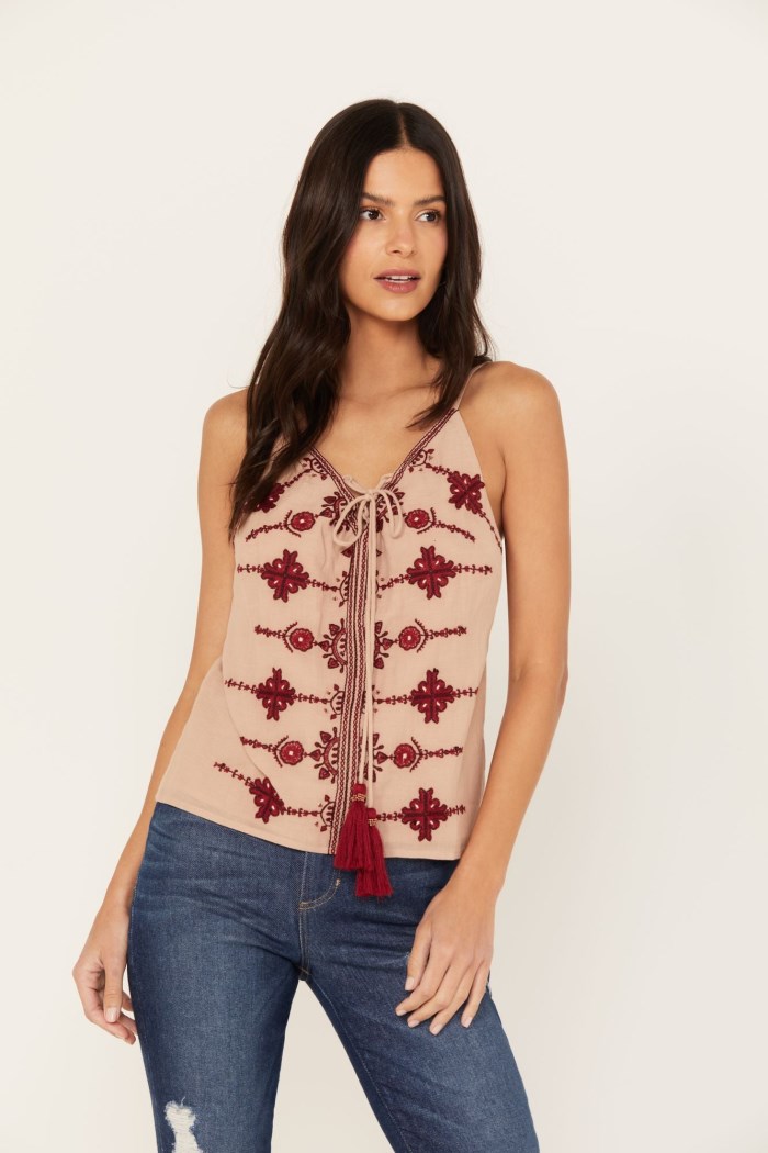 Special Offer Idyllwind Women's Laurel Embroidered Tank | Nude