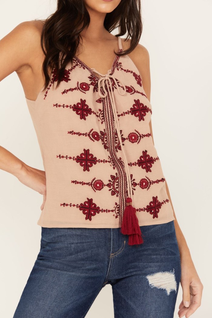 Special Offer Idyllwind Women's Laurel Embroidered Tank | Nude