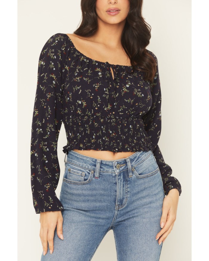 Special Offer Idyllwind Women's Turner Ditsy Floral Print Long Sleeve Top | Indigo