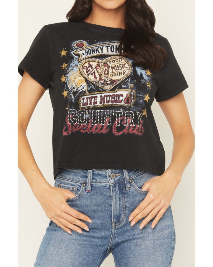 Special Offer Idyllwind Women's Honky Tonk Country Short Sleeve Graphic Tee | Black
