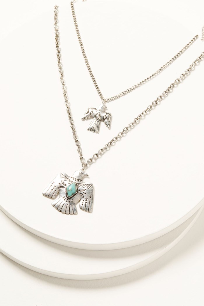 Special Offer Idyllwind Women's Prescott Antique Layered Thunderbird Necklace | Silver