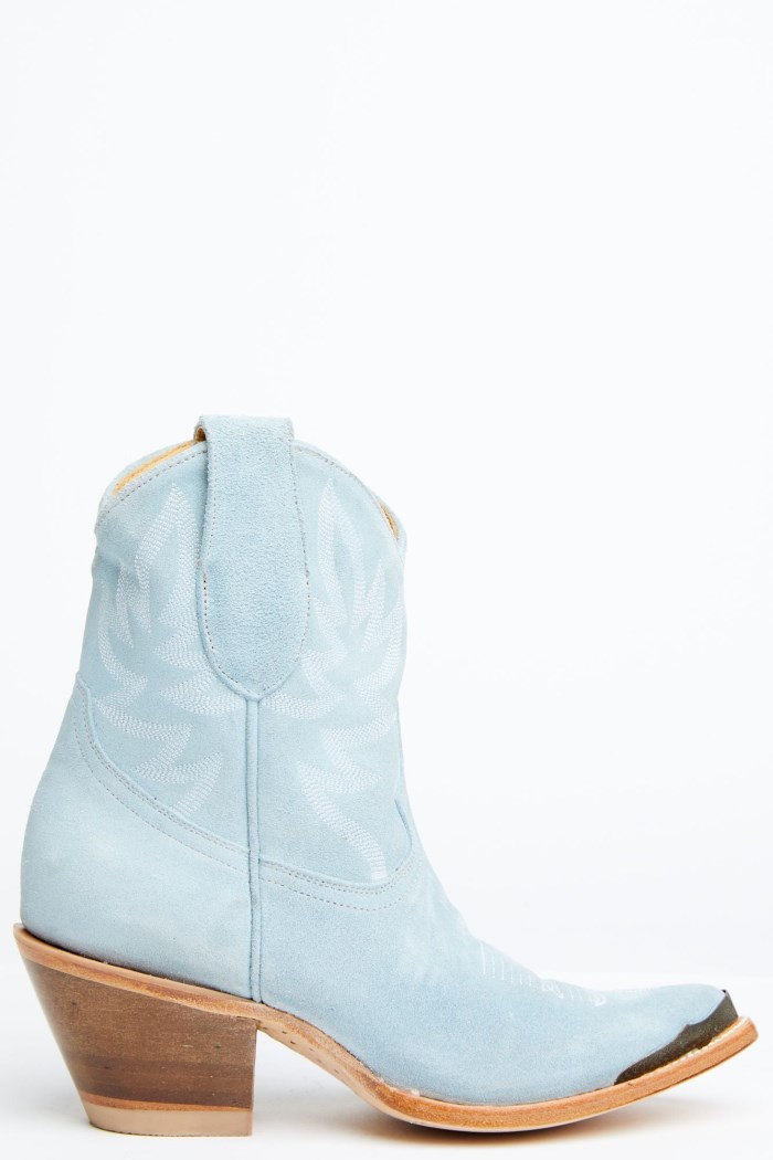 Special Offer Idyllwind Women's Wheels Blue Suede Western Booties - Round Toe | Light Blue