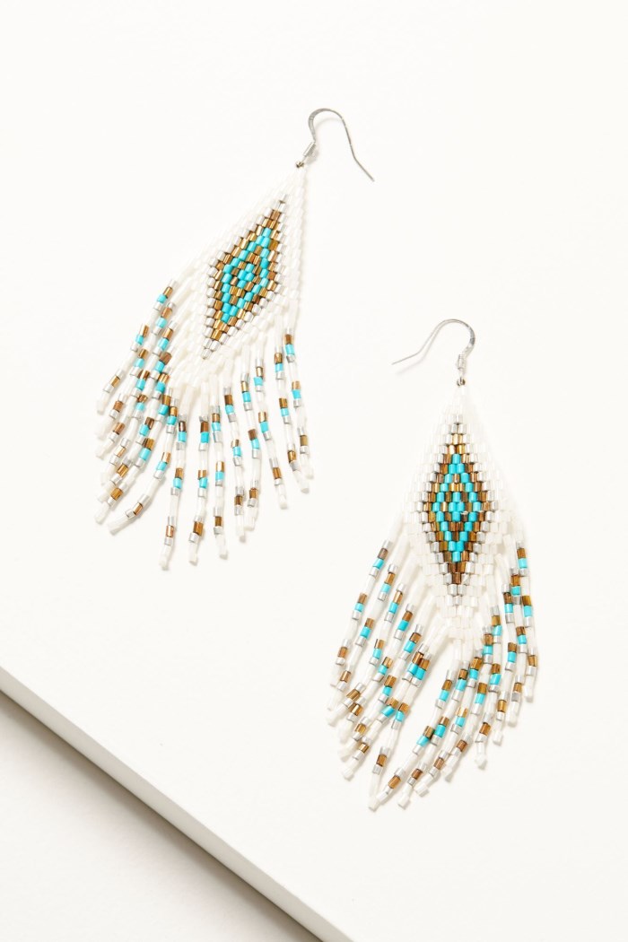 Special Offer Idyllwind Women's Blanco River Beaded Fringe Earrings | White