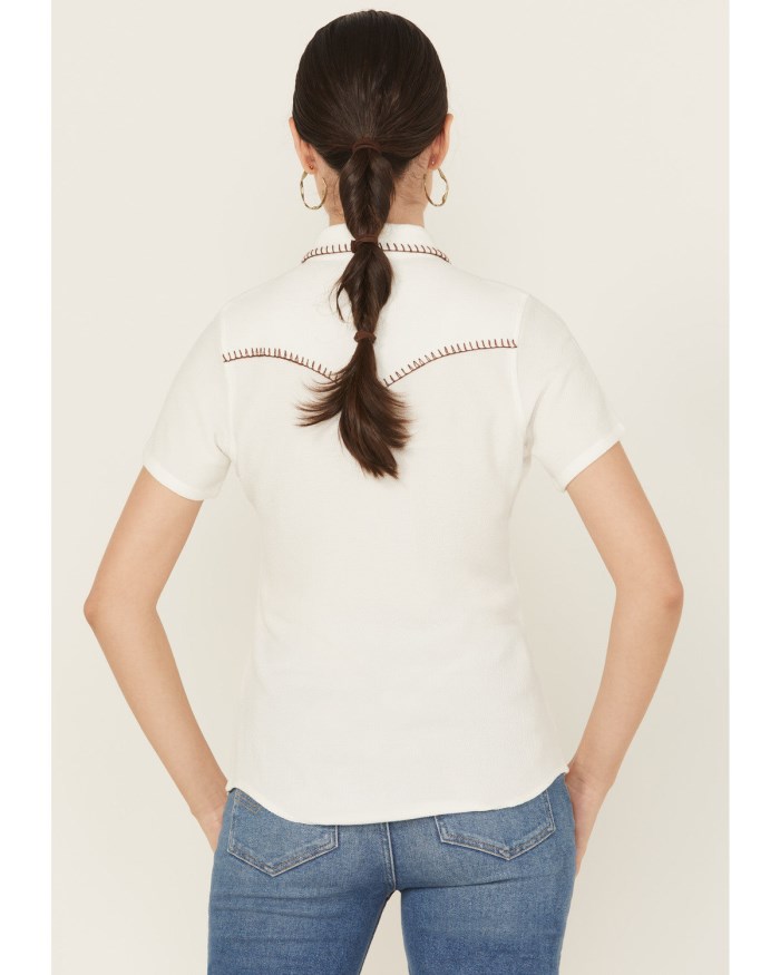 Special Offer Idyllwind Women's Ivory Featherlight Short Sleeve Snap Stretch Western Shirt | Ivory