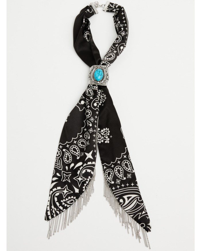 Special Offer Idyllwind Women's Sussex Chain Fringe Bandana Necklace | Black