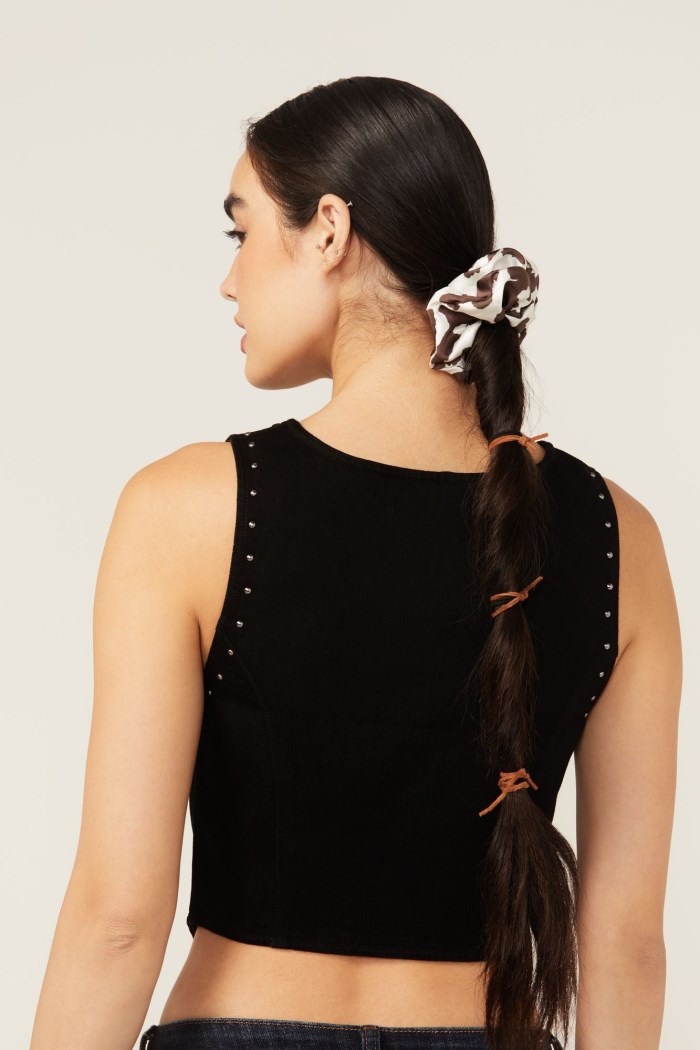 Special Offer Idyllwind Women's Palmetto Cow Print Oversized Scrunchie Set - 2 Piece | Brown