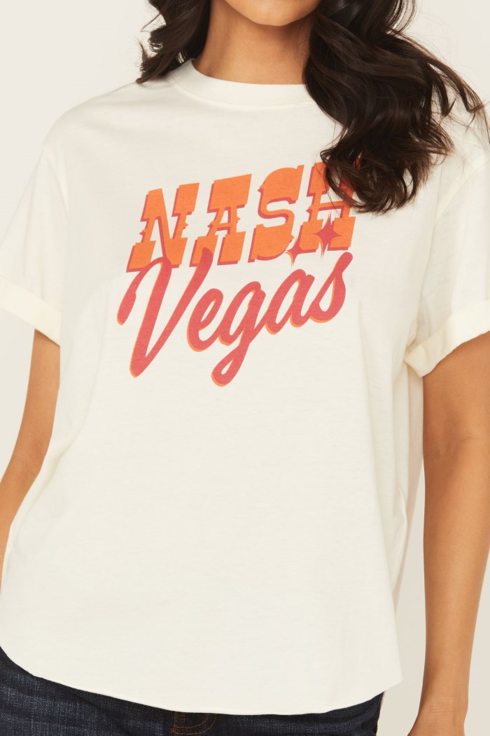 Special Offer Idyllwind Women's Nashvegas Short Sleeve Relaxed Graphic Tee | Ivory