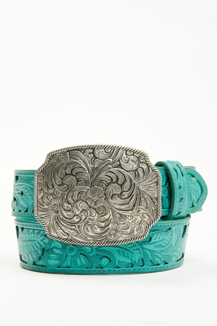 Special Offer Idyllwind Women's Westerly Drive Turquoise Tooled Belt | Turquoise