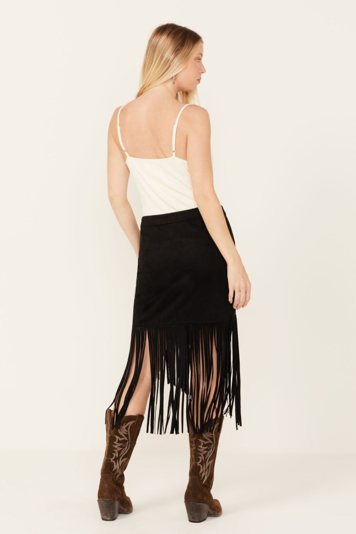 Special Offer Idyllwind Women's Shiloh Asymmetrical Faux Suede Skirt | Black