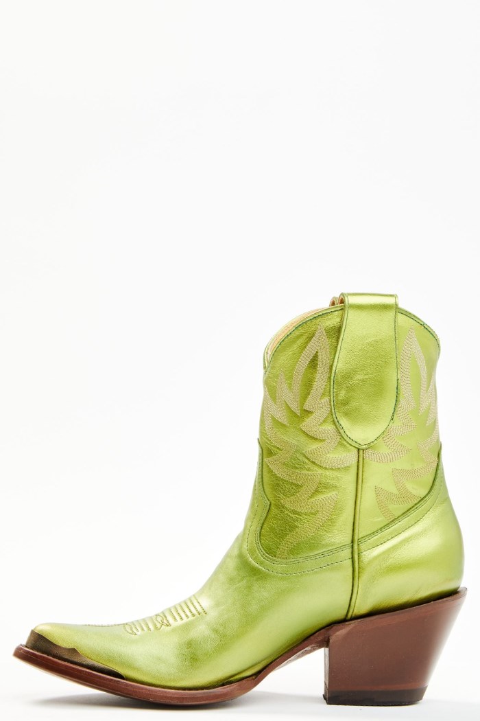 Special Offer Idyllwind Women's Envy Metallic Green Fashion Leather Western Booties - Round Toe | Green