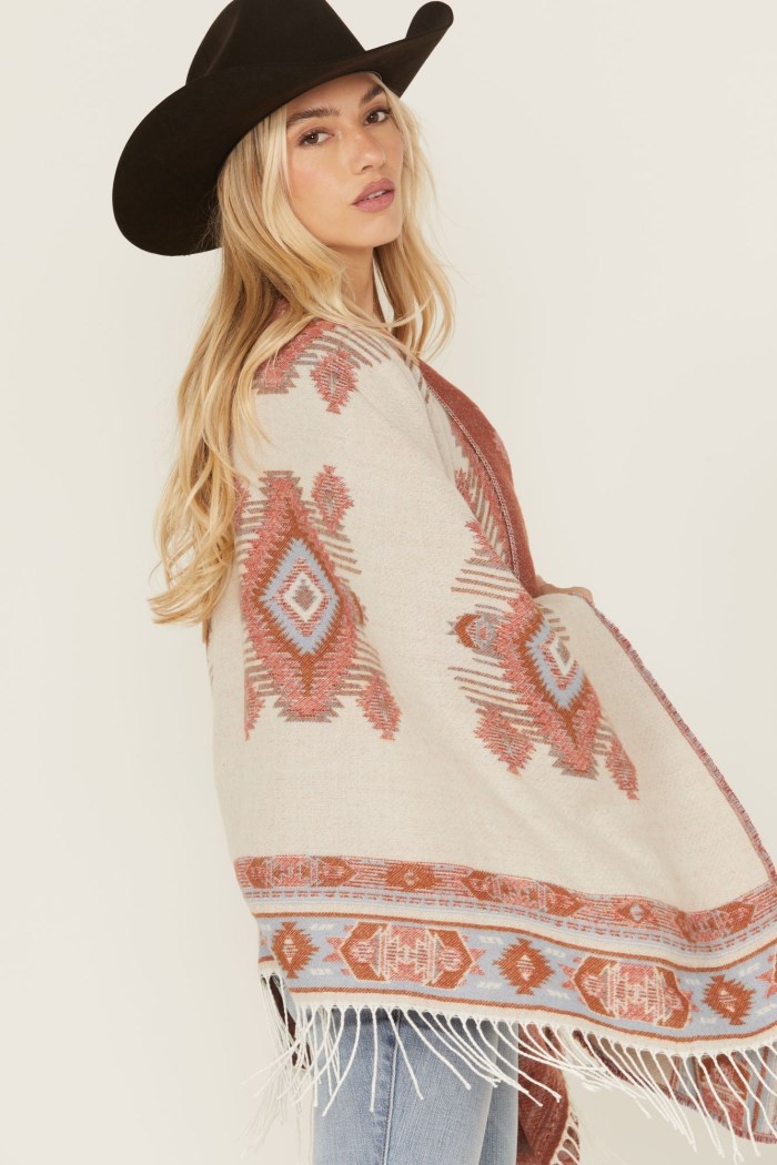 Special Offer Idyllwind Women's Austin Southwestern Print Fringe Shawl | Ivory