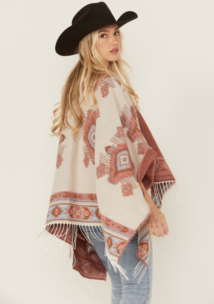 Special Offer Idyllwind Women's Austin Southwestern Print Fringe Shawl | Ivory