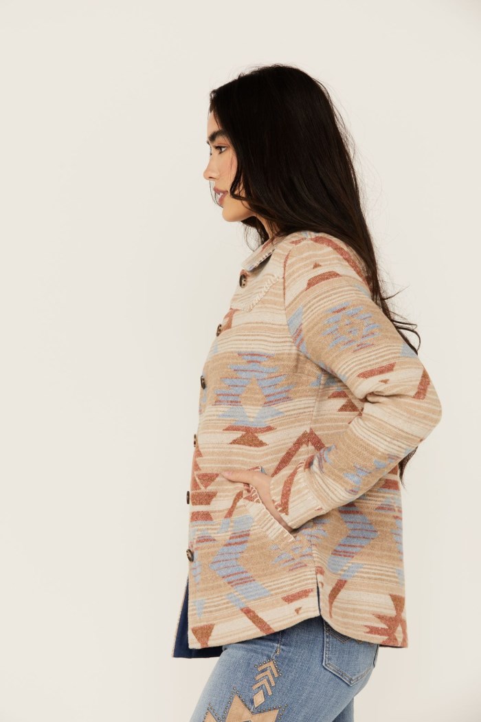 Special Offer Idyllwind Women's Jenry Southwestern Print Oversized Shacket | Nude