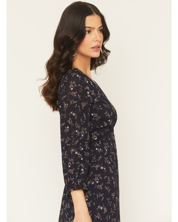 Special Offer Idyllwind Women's Partner DItsy Floral Print Long Sleeve Midi Dress | Indigo
