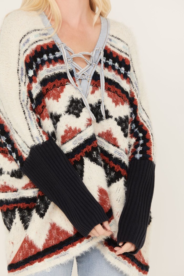 Special Offer Idyllwind Women's Mack Denim Trim Sweater | Navy