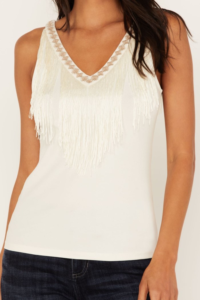 Special Offer Idyllwind Women's Songstress Embroidered Fringe Tank Top | Brandy Brown