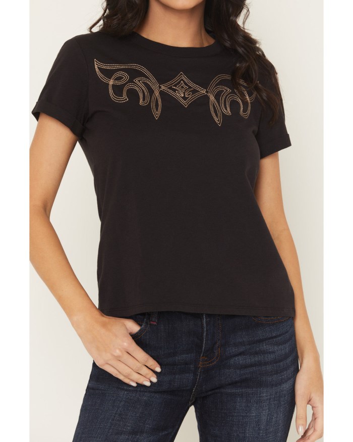 Special Offer Idyllwind Women's Warren Boot Stitch Short Sleeve Tee | Black