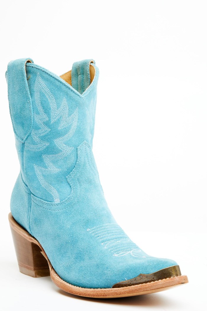 Special Offer Idyllwind Women's Wheels Bluebird Suede Fashion Western Booties - Round Toe | Blue