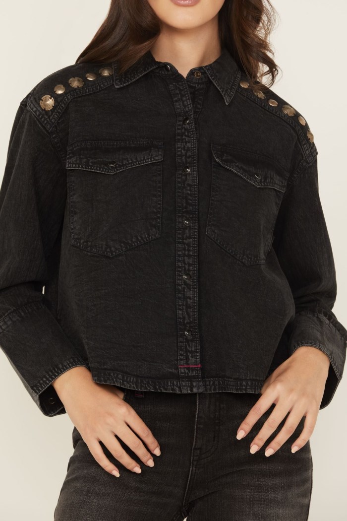 Special Offer Idyllwind Women's Concho Embellished Long Sleeve Snap Western Shirt | Black