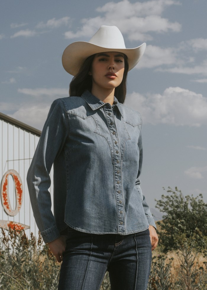 Special Offer Idyllwind Women's Huckleberry Medium Wash Long Sleeve Snap Western Shirt | Medium Wash