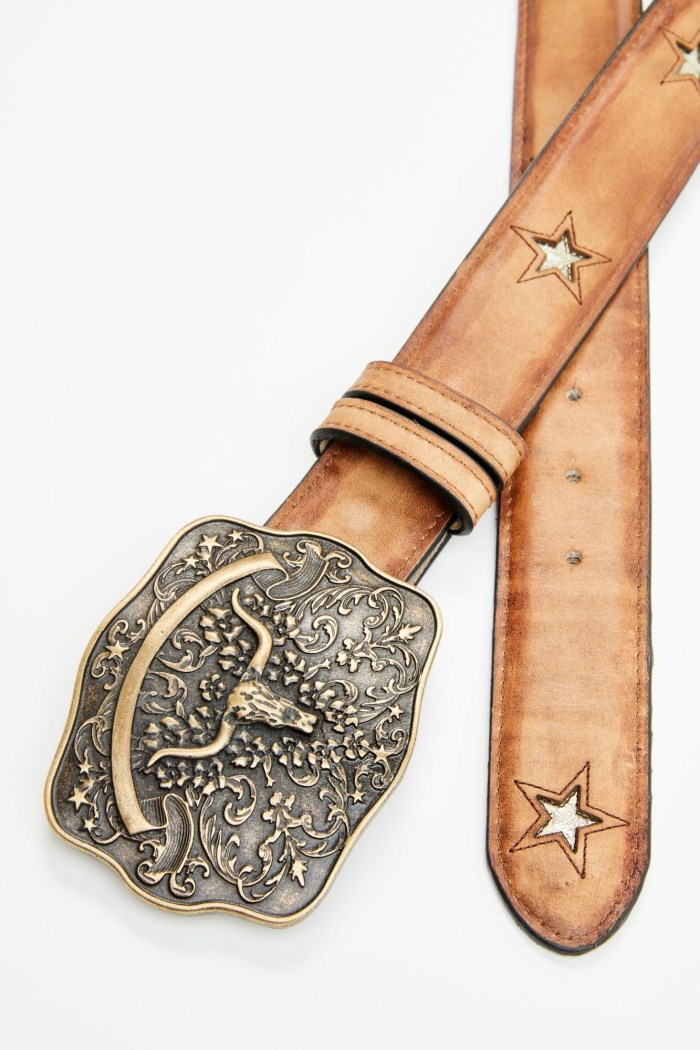 Special Offer Idyllwind Women's Cordero Longhorn Buckle And Star Cutout Belt | Brown