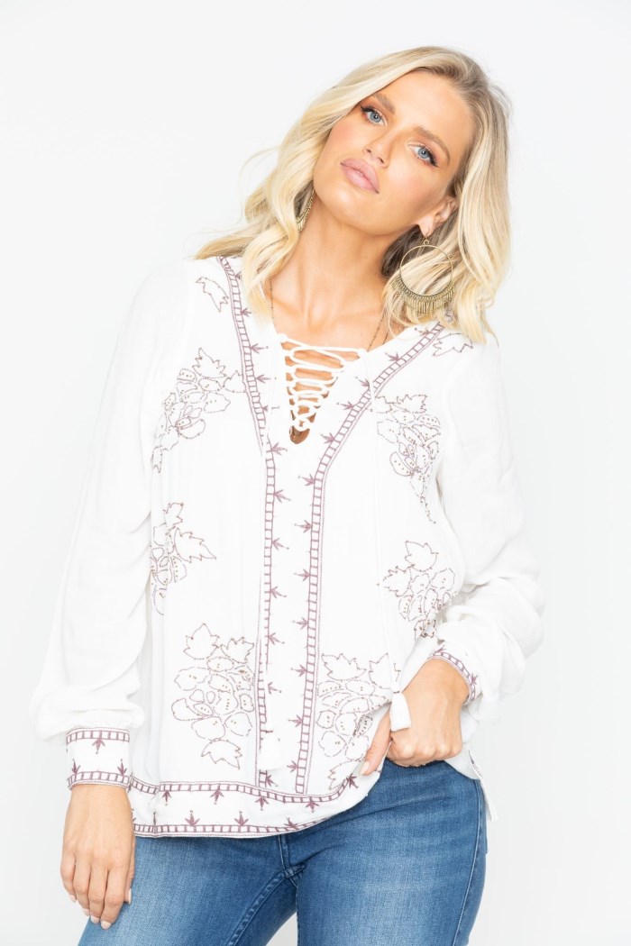 Special Offer Idyllwind Women's Homegrown Lace Up Tunic Top | Ivory