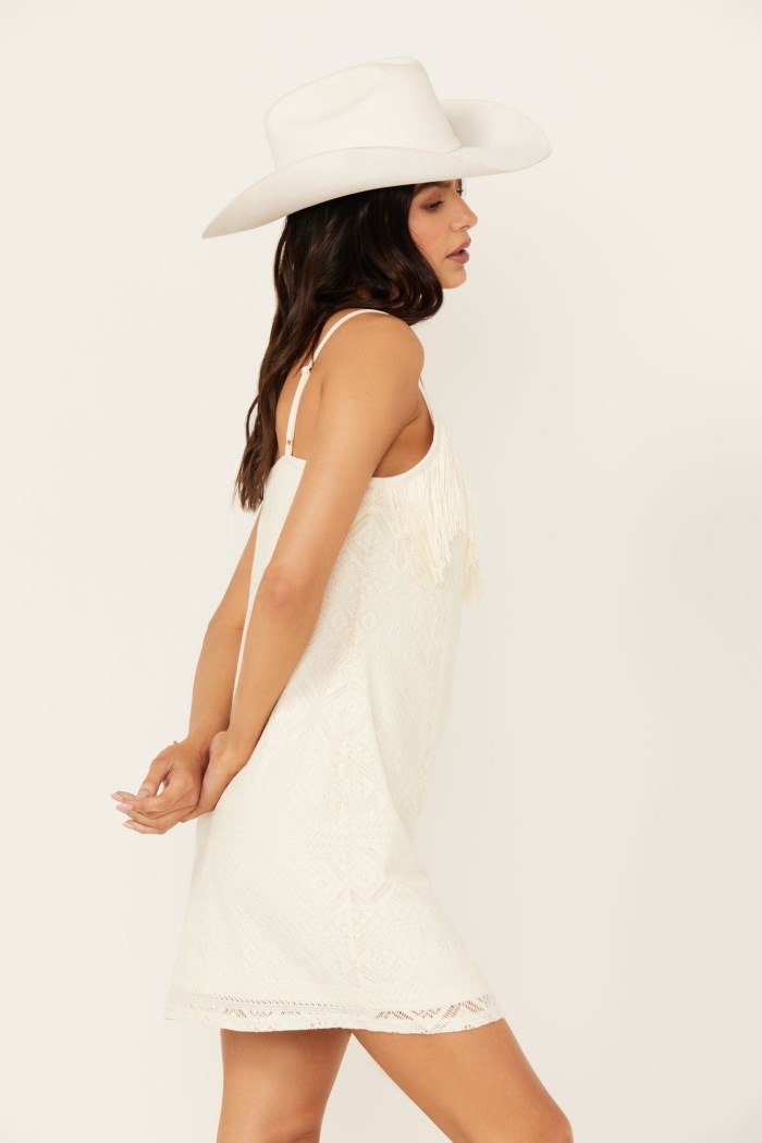 Special Offer Idyllwind Women's Barbie Lace Fringe Mini Dress | Ivory