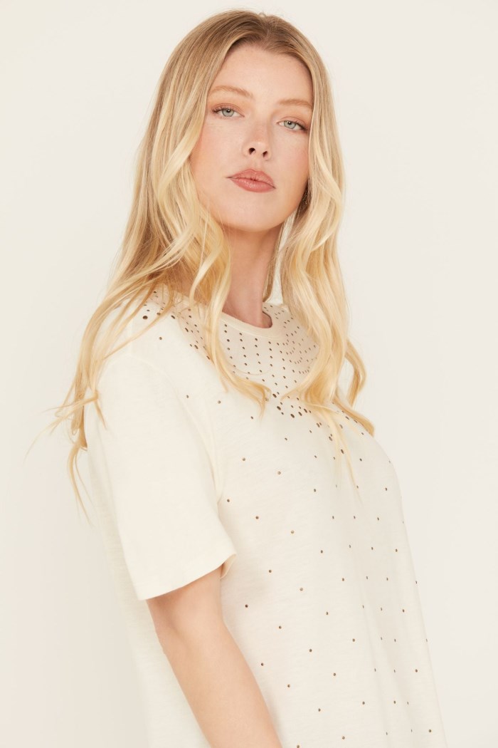 Special Offer Idyllwind Women's Fannie Studded Tee | Ivory