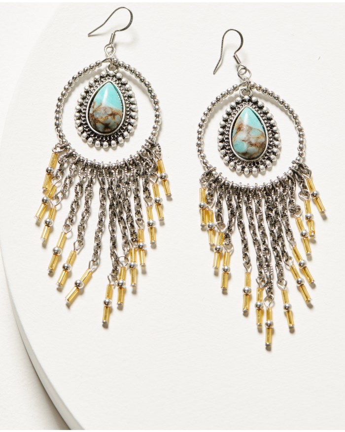 Special Offer Idyllwind Women's Luna Turquoise Chandelier Fringe Earrings | Turquoise