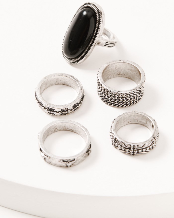 Special Offer Idyllwind Women's Kensington Ring Set - 5 Piece | Silver