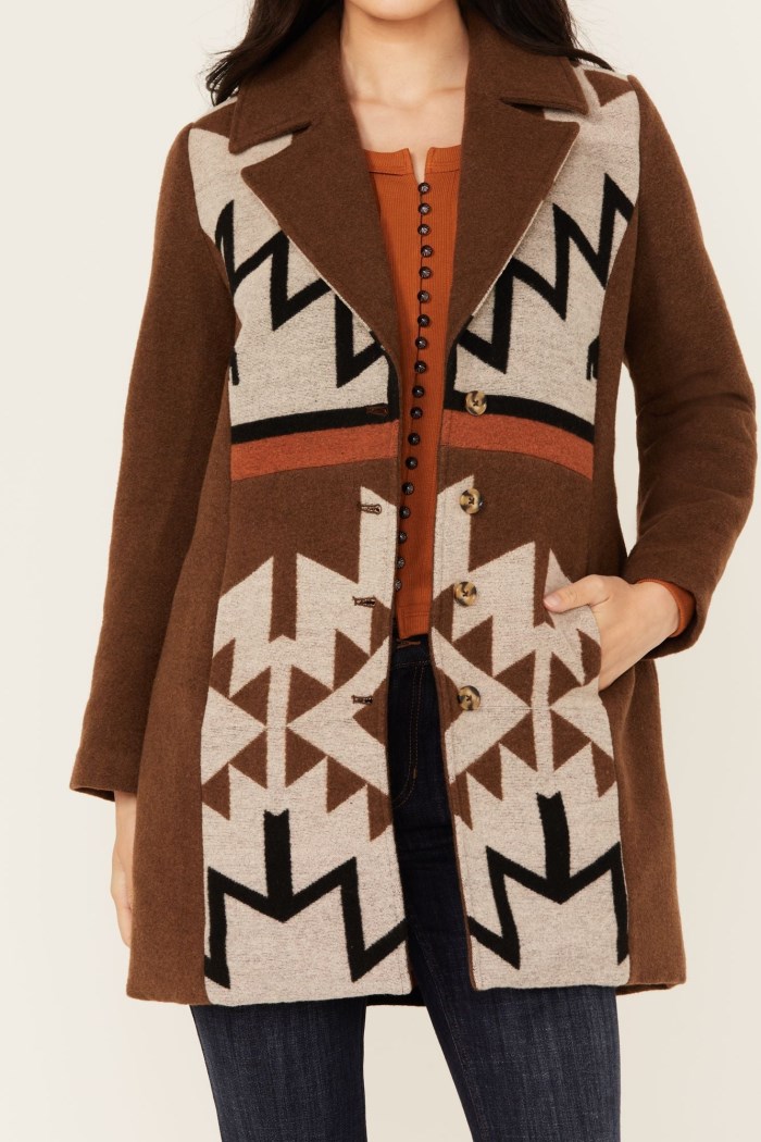 Special Offer Idyllwind Women's Winton Southwestern Print Button-Down Coat | Caramel