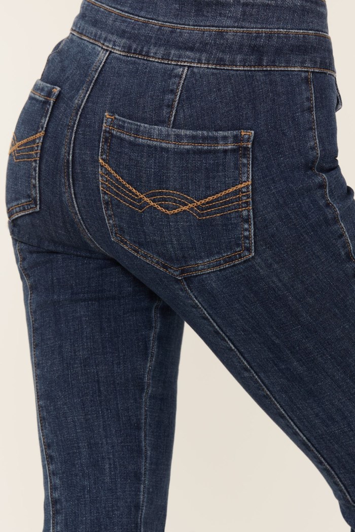 Special Offer Idyllwind Women's La Vista Dark Wash Legend High Rise Bootcut Comfort Stretch Denim Jeans | Medium Wash