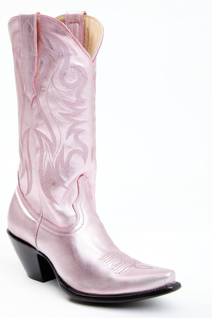 Special Offer Idyllwind Women's Rose' Metallic Pink Leather Western Boots - Snip Toe | Pink