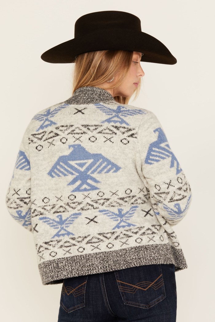 Special Offer Idyllwind Women's Lyle Thunderbird Zip Front Knit Sweater | Heather Grey