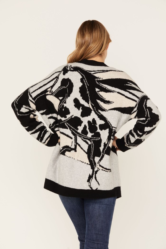 Special Offer Idyllwind Women's Alice Floral Abstract Cardigan Sweater | Grey