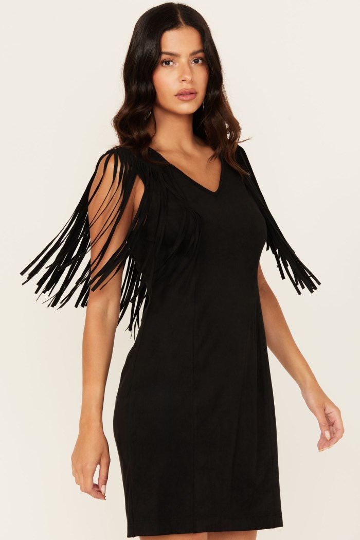 Special Offer Idyllwind Women's Lady Bird Faux Suede Mini Dress | Black