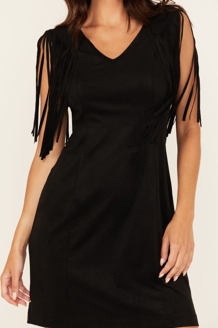 Special Offer Idyllwind Women's Lady Bird Faux Suede Mini Dress | Black