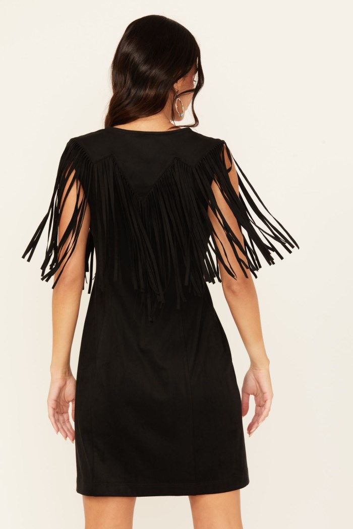 Special Offer Idyllwind Women's Lady Bird Faux Suede Mini Dress | Black